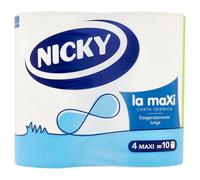 NICKY CARTA IGIENICA LA MAXI 4 ROTOLI 2 VELI 500 STRAPPI