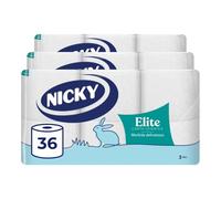 Nicky Elite - 36 Rotoli di Carta Igienica a 3 Veli