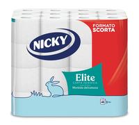 Nicky Elite 48 Rotoli di Carta Igienica 150 Soffici Fogli a 3 Veli Morbida e