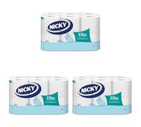 Nicky Elite Carta Igienica a 3 veli, 12 rotoli (Confezione da 3)