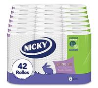 Nicky Supreme Carta Igienica - 42 rotoli a 3 strati, 160 servizi per rotolo, morbidezza irresistibile, confezione facile da aprire, carta 100% certificata FSC