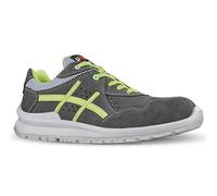 Calzatura di sicurezza Nico S1P SRC Flat Out - pelle scamosciata morbida - numero 42 - grigio/verde - U-Power