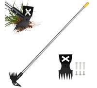 NICOFPHY Strumento per rimuovere erbacce con manico lungo, 152,4 cm, strumento manuale per giardinaggio, rastrello e zappa per erbacce da giardino, strumento per rimuovere le erbacce per cortile
