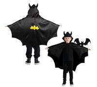 NiCola Costume da pipistrello per bambini, con ali da vampiro, colore nero, per ragazzi e ragazze