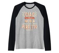 Nicola Idea Regalo Personalizzata Nome Divertente Maglia con Maniche Raglan
