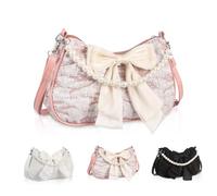 NiCola Piccole borse bianche da donna, borsa a tracolla bianca, piccola borsa a tracolla da donna, borse a tracolla da donna per matrimonio, rosa, 10*3*6INCH