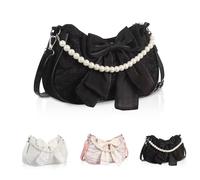 NiCola Piccole borse bianche da donna, borsa a tracolla bianca, piccola borsa a tracolla da donna, borse a tracolla da donna per matrimonio, Nero , 10*3*6INCH