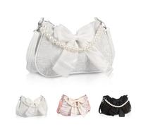 NiCola Piccole borse bianche da donna, borsa a tracolla bianca, piccola borsa a tracolla da donna, borse a tracolla da donna per matrimonio, bianco, 10*3*6INCH