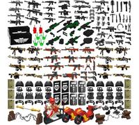 Nicolababe Pacchetto di Armi 225 PCS Set di Armi militari includere Casco, Giubbotto Tattico, Mantello and Motociclette Compatibile con minifigures di tutte le principali marche (Arma SWAT)