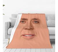 Nicolas Cage - Coperta intera in pile di flanella, calda, morbida, per divano, letto, soggiorno, 150 x 125 cm