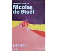 NICOLAS DE STAEL - POSTER ORIGINALE ESPOSIZIONE - 60x40CM - RARO - PARIGI -2023