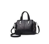 NICOLE&DORIS 2019 Le Signore Moda Borsa Con Manico Superiore - Retrò Borsa a Tracolla di Tela per Donne Nero