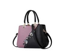 NICOLE & DORIS Borsa a Mano da Donna Firmate Moda Borsa Donna Tracolla Media Multicolore Borse Tote Donna in PU Pelle Borsetta Borse a Spalla con Fiori Viola