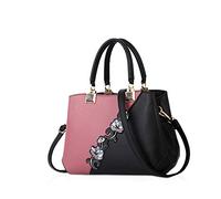 NICOLE & DORIS Borsa a Mano da Donna Firmate Moda Borsa Donna Tracolla Media Multicolore Borse Tote Donna in PU Pelle Borsetta Borse a Spalla con Fiori Rosa b