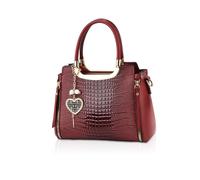 NICOLE & DORIS Borsa a Mano Donna Borsa Coccodrillo Borsa Tracolla Elegante Borsa a Spalla Pelle PU Borsetta Crossbody Borsa Delle Signore Rosso