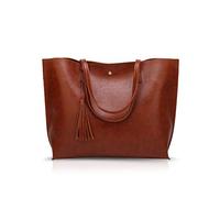 NICOLE&DORIS Borsa a mano donna Borsa Tote in pelle PU borsa a tracolla moda Borsa a Spalla grande Marrone