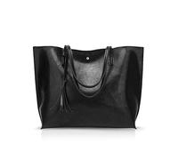 NICOLE&DORIS Borsa a mano donna Borsa Tote in pelle PU borsa a tracolla moda Borsa a Spalla grande Nero