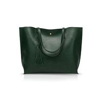NICOLE&DORIS Borsa a mano donna Borsa Tote in pelle PU borsa a tracolla moda Borsa a Spalla grande Verde scuro