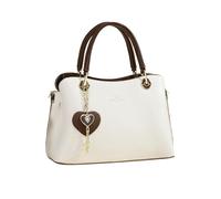 NICOLE & DORIS Borsa a Mano Donna Borsa Tracolla con Ciondolo Borsetta Pochette Borsa Delle Signore Moda Borsa Spalla Pelle PU per Lavoro Shopping Viaggi Bianco