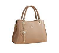 NICOLE & DORIS Borsa a Mano Donna Borsa Tracolla con Ciondolo Borsetta Pochette Borsa Delle Signore Moda Borsa Spalla Pelle PU per Lavoro Shopping Viaggi Kaki