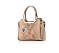 NICOLE & DORIS Borsa a Mano Donna Coccodrillo Elegante a Spalla Tracolla in Pelle PU Borsetta Crossbody Delle Signore Cachi