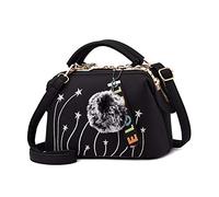 NICOLE & DORIS Borsa a Mano Donna Elegante a Tracolla con Ricamo - Simpatica Borsetta Casuale Tote per Shopping