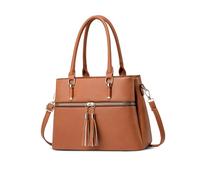 NICOLE & DORIS Borsa a Mano Donna Elegante Borsa Tracolla Medio Borsa Delle Signore Multitasche Borsetta Spalla Pelle PU per Viaggio Casual Città Marrone