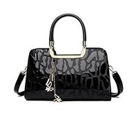 NICOLE & DORIS Borsa a Mano Elegante Borsa Donna Vernice Borsa Tracolla Grande Capienza Borsa a Spalla Impermeabile Borsetta Crossbody per Lavoro Shopping Viaggi Nero