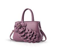 NICOLE & DORIS Borsa a Mano Elegante Borse da Donna Nuova Borsa a Tracolla Modello Fiore Borsa Tote alla Moda Borsa per Le Signore Viola