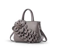 NICOLE & DORIS Borsa a Mano Elegante Borse da Donna Nuova Borsa a Tracolla Modello Fiore Borsa Tote alla Moda Borsa per Le Signore Grigio