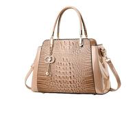 NICOLE & DORIS Borsa a Mano Elegante in Coccodrillo, Tracolla in Vernice a Spalla Impermeabile Crossbody Cachi