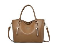 NICOLE & DORIS Borsa a Spalla Donna Borsetta Tracolla Grande Borsa a Mano Leggero PU Pelle Morbida Tote Borsa da Giorno per Lavoro, Shopping e Viaggi Kaki