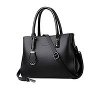 NICOLE & DORIS Borsa a Tracolla da Donna Borse a Spalla Simple Borsa Tote Elegant Borsa Ecopelle Borsetta Borse a Mano per Lavoro Ufficio Alla Moda Nero