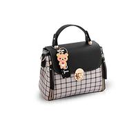 NICOLE&DORIS - Borsa a tracolla da donna, con manici in lattice, Nero, M, Borsetta