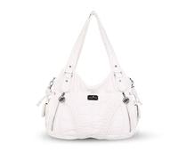 NICOLE & DORIS Borsa a Tracolla Multitasche Grande Borse Donna Retrò Borse in Pelle Morbida Borse Tote Bag Casuale Borse a Spalla per Shopping Lavori Viaggiare Bianca