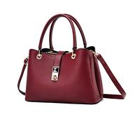NICOLE & DORIS Borsa a Tracolla Piccola Elegante per Donna - Multifunzionale a Spalla e Mano in PU Pelle - Crossbody Clutch Borsetta Semplice con Manico Superior - Vino Rosso