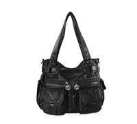 NICOLE & DORIS Borsa a Tracolla Spalla Grande PU Pelle Donna Borsa Messenger da Lavoro Retro Borsa a Mano Progettista Borse Tote Manico Superiore Nero