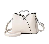 NICOLE & DORIS Borsa alla Moda per Donna in Pelle PU - Tracolla, Mano, Tote Piccola Con Manico Superiore Impermeabile - Bianca