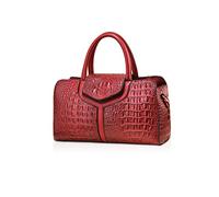 NICOLE & DORIS Borsa Coccodrillo Tracolla Crossbody da Donna in Pelle PU, Satchel Impermeabile a Bauletto Firmate Borgogna