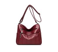 NICOLE & DORIS Borsa Da Donna Borse a Tracolla in Pelle Vintage Borse a Spalla Multi Tasca Impermeabile Borsa Crossbody Borse Messenger Vino Rosso