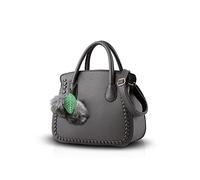 Nicole&Doris Borsa da Donna di Alto Livello in PU - Elegante Borsa a Mano per Signore (Gray)