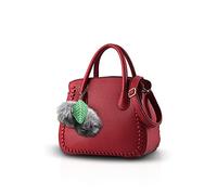 Nicole&Doris Borsa da Donna di Alto Livello in PU - Elegante Borsa a Mano per Signore (Rosso Vino)