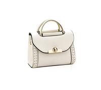 NICOLE & DORIS Borsa da Donna Elegante Borsa a Tracolla Piccola Borsa Mano PU Pelle Borsa a Spalla Patta Messenger Crossbody Bag con Manico Superiore Bianco
