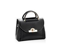 NICOLE & DORIS Borsa da Donna Elegante Borsa a Tracolla Piccola Borsa Mano PU Pelle Borsa a Spalla Patta Messenger Crossbody Bag con Manico Superiore Nero