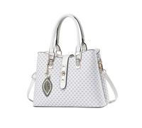 NICOLE & DORIS Borsa da Donna Moda Borsa Tracolla con Stampa Borse a Mano Pochette Borsetta Spalla Pelle PU Borsa Delle Signore per Lavoro Shopping Viaggi Bianco
