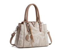 NICOLE & DORIS Borsa da Donna Moda Borse a Mano con Stampa Borsa a Tracolla Multitasche Pelle PU Borsetta Spalla per Shopping Viaggio Lavoro Cachi