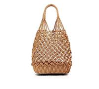 NICOLE & DORIS Borsa da Spiaggia Tracolla Borsa Paglia Donna Borsa a Rete Grande Borse di Paglia a Spalla Borsa Shopper Leggera Borsa Tote per le Vacanze Viaggio Khaki