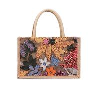 NICOLE & DORIS Borsa della Spesa Grande Borsa Tote Juta Borse a Mano Leggero Borsa Shopper da Lavoro Donna Borsa Mare Borsa per Spesa Pieghevole Borsa Regalo Arancione