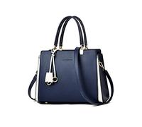 NICOLE & DORIS Borsa Delle Signore Borsa Donna Elegante Borsa a Mano Tracolla in PU Pelle Borse a Spalla Leggero Borsetta Tote con Ciondolo per Lavoro, Vita Quotidiana Blu Scuro