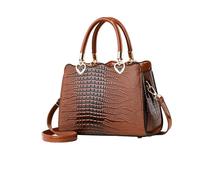 NICOLE & DORIS Borsa Donna a Mano Borsa Tracolla Moda Borse Delle Donne Eleganti Borsa Tote Coccodrillo Borsa a Spalla Impermeabile Borsetta Crossbody Cachi